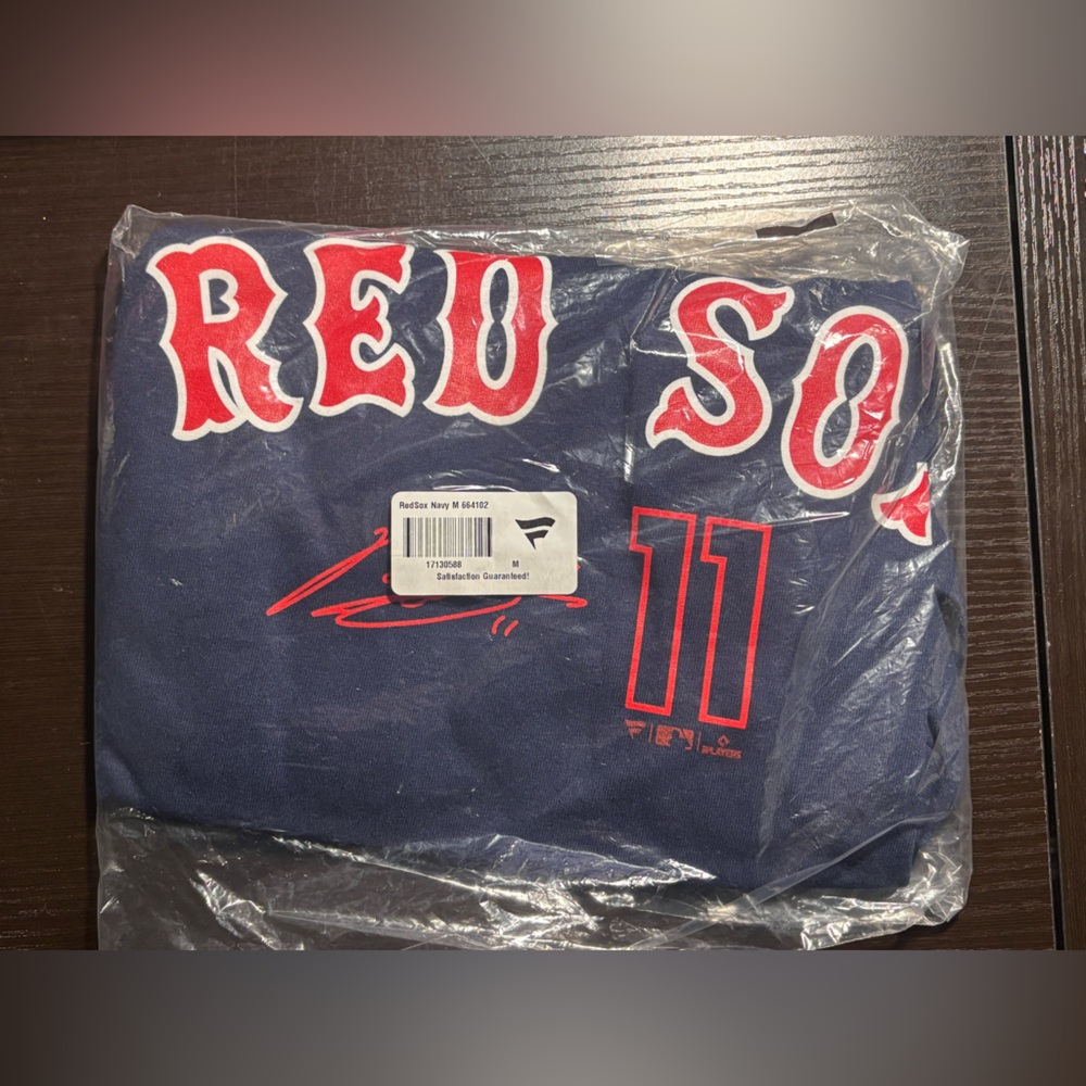 Men's Fanatics Rafael Devers Navy Boston Red Sox Player Number T-Shirt Medium